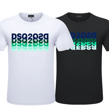 Мужская летняя футболка с принтом DSQ2QSD, Мужская Модная Повседневная Свободная Хлопковая футболка ICON Sport Для бега трусцой, Футболка для пары в стиле Уличный Хип-хоп