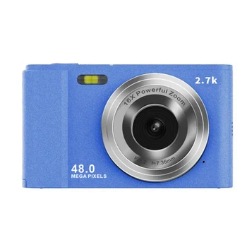 Цифровая камера 2.7K HD 48MP Камера для видеоблогинга 48MP с 16-кратным цифровым зумом Подходит для детей и подростков Перламутрово-синего цвета