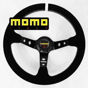 350-миллиметровое универсальное блюдо для гонок на рулевом колесе MOMO, автомобильное замшевое рулевое колесо JDM Volantes для VW HONDA TOYOTA BMW