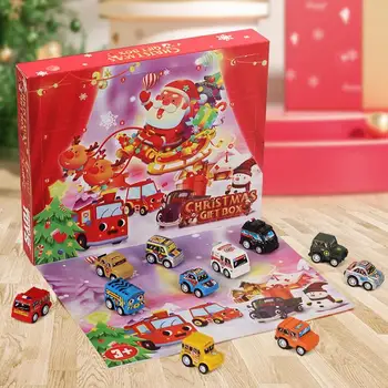 Набор игрушек для автомобиля, адвент-календарь, подарочная коробка, календарь обратного отсчета Рождества на 24 дня, игрушки для автомобилей, коробка для слепых сюрпризов, подарки для детей