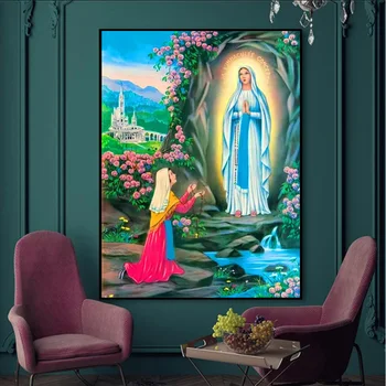 5d Алмазная живопись Молитва Девы Марии Алмазная Вышивка Крестиком Религиозные Картинки Из стразов Набор для мозаики