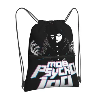 Mob Psycho Сумки на шнурке, рюкзаки, мужская спортивная женская сумка со шнуром, портативная рыболовная сумка для ланча, легкая сумка для путешествий на открытом воздухе