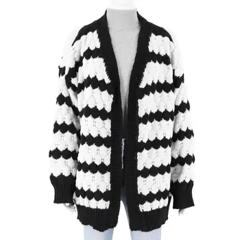 Женский жакет-кардиган, уютный вязаный свитер, пальто стильного цвета, теплое мягкое с рукавами-фонариками на осень-зиму, эластичное