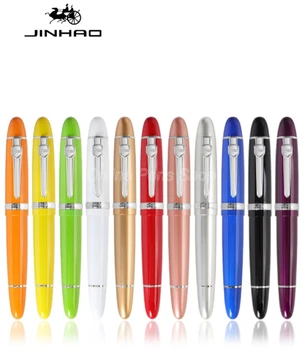 Jinhao 159 Классическая шариковая ручка с металлическим роликом большого размера с серебряной отделкой, чернильная ручка для профессионального письма, Подарочная ручка