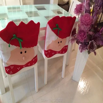 1 пара (2шт) Прекрасных чехлов для стульев мистера и миссис Санта-Клаус в Рождественской столовой для украшения домашней вечеринки