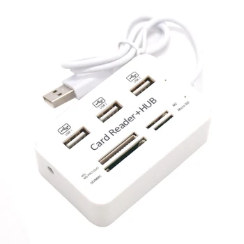1 ШТ 3-портовый USB-КОНЦЕНТРАТОР 2.0 Splitter, комбинированный кард-ридер, Портативная Многофункциональная Поддержка чтения и записи карт TF SD M2 SDHC