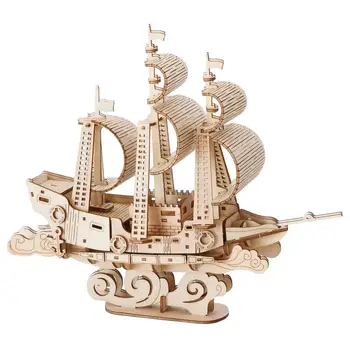 Наборы для сборки лодок, модель головоломки для судостроения, парусная лодка, набор для изготовления деревянных поделок для девочек и мальчиков, подарок на день рождения