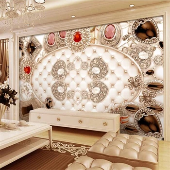 beibehang Пользовательские обои 3D экстремальная роскошь ювелирные изделия бриллиант Европейский стиль стены 5d фотообои 8d обои декоративная роспись