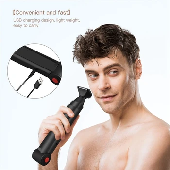 Водонепроницаемая мужская бритва с длинной ручкой, аккумуляторный триммер для волос на теле, откидная бритва для мужчин
