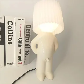 Креативная настольная лампа Naughty Boy в клетку, уникальные светодиодные складки, освещение для чтения, прикроватный ночник для спальни, детский подарок