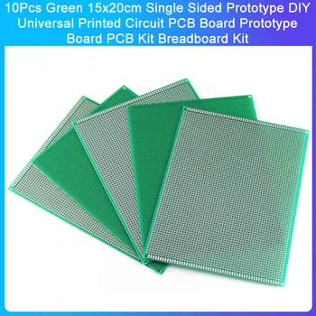 10шт Зеленый 15x20 см Односторонний прототип DIY Универсальная печатная плата PCB Прототип платы PCB Комплект макетной платы