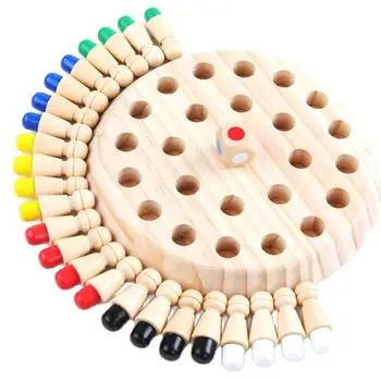 Деревянная спичечная палочка с эффектом памяти, шахматы, Веселые цветные настольные пазлы, развивающая игрушка Монтессори, познавательная обучающая игрушка для детей