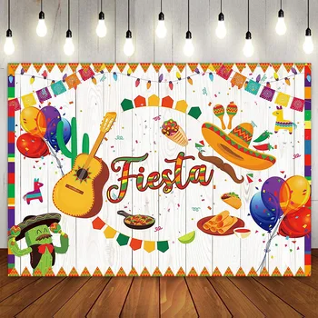 Мексиканский Тематический Фон Fiesta Cinco De Mayo Baby Shower Декор Для Вечеринки по случаю Дня Рождения Баннер Фон День Мертвых Бой Лама Тако