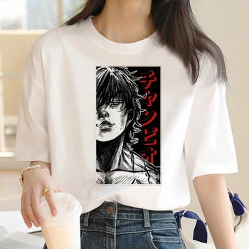 Юджиро Ханма Баки топ женские графические футболки женская дизайнерская одежда с комиксами