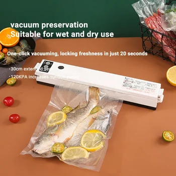 Электрический вакуумный упаковщик Упаковочная машина для домашней кухни Пакеты для пищевых продуктов Коммерческая Вакуумная герметизация пищевых продуктов