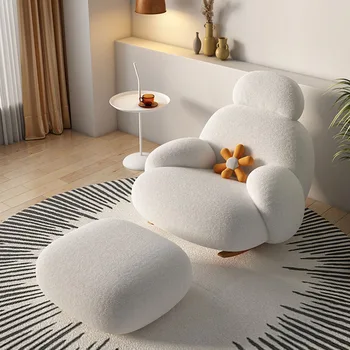 Пушистое белое кресло для гостиной, современный симпатичный эргономичный стул для гостиной, кресло для отдыха, мебель для дома Meuble Salon