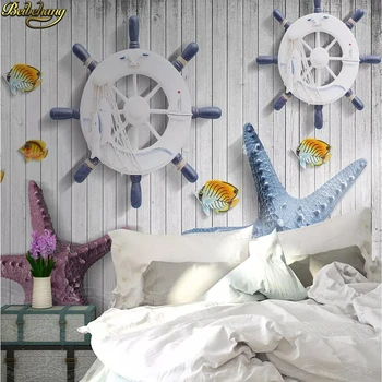 beibehang Пользовательские обои papel de parede 3D в средиземноморском стиле с морскими звездами для стен спальни, фоновая роспись обоев
