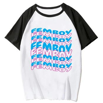 Femboy футболка женская harajuku аниме уличная Футболка женская дизайнерская забавная одежда