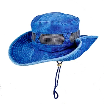 Унисекс летом промывают денима ведро шляпы для женщин складной открытый кемпинг Рыбалка УФ защита от Солнца шляпа дышащая сетка Кап