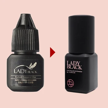 1 Бутылка Lady Black Glue Korea Fast Strongest Расходные Материалы Для Наращивания Накладных Ресниц Клей 5 мл Инструменты Для Макияжа Lava Lash Beauty Shop