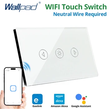 Диммер Wallpad Wifi Touch Switch US Smart Home Switches Приложение Ewelink Работает с Google Home Alexa Голосовое Управление 500 Вт AC90-250V