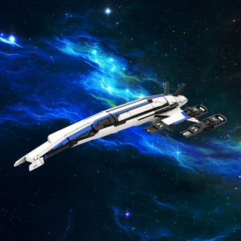 Gobricks MOC Normandy SR-2 Космические Корабли Строительные Блоки Игра Mass Effect DIY Модельные Наборы Кирпичи Военный Корабль Игрушки для Малыша Подарок на День Рождения