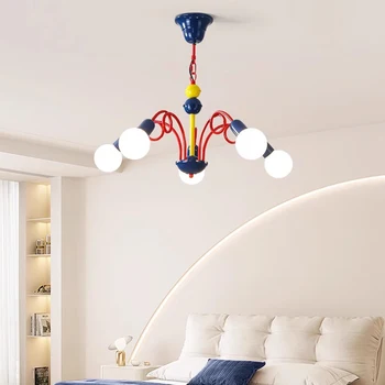 Светодиодная люстра AiPaiTe French cream wind iron для гостиной, спальни, детской комнаты, красочная люстра