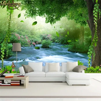 beibehang пасторальная Изготовленная на заказ HD фреска Природная среда поток воды 3d обои для обоев papel de parede 3D home decor