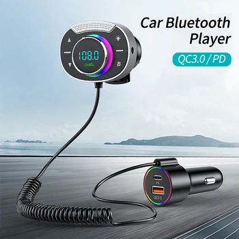Автомобильный Bluetooth FM-передатчик T86 MP3-плеер Определение напряжения QC3.0 Быстрая Зарядка PD30W TF-карты Bluetooth Громкой связи