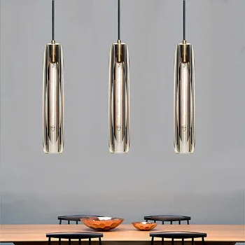 Роскошная подвесная лампа из чистого хрусталя в стиле постмодерн, гостиная, столовая, барная стойка, прикроватная тумбочка для спальни, подвесной светильник E14