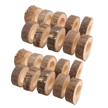 1 комплект деревянных колец для салфеток, Рождественское кольцо для салфеток, подходящее для украшения стола в отеле колами из коры