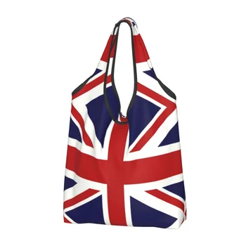 Флаг Юнион Джек Великобритании, Сумка для покупок в продуктовых магазинах, женская сумка-шоппер на плечо в кавайном стиле, сумка большой вместимости.