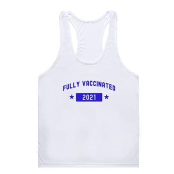 Полностью вакцинирован 2023 - Funny Cute Pro Vaccine Blue Text спортивная одежда для спортзала man Обычная спортивная одежда для спортзала man футболка для спортзала gym clothing