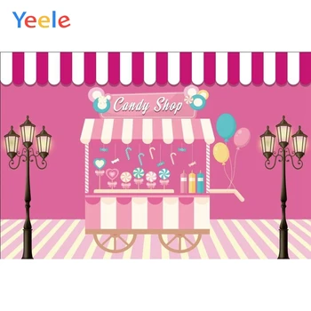 Фон для моноблока Yeele Магазин Сладкого десерта и мороженого Вечеринка по случаю Дня рождения ребенка Индивидуальные фоны для фотосъемки в фотостудии