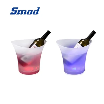 Ведерко для льда Smad, 2 шт., светодиод для шампанского, пива, бутылки для вина, меняющей цвет, 5-литровый охладитель большой емкости со светодиодной пластиковой переносной