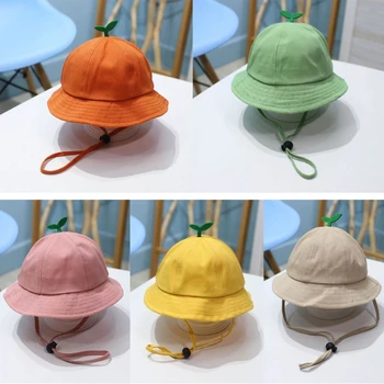 Летняя шляпа-ведро для новорожденных, Детская Рыбацкая шляпа, Удобная для кожи, Для малышей, Козырек-Шляпа С Регулируемым ремешком, Детская Шляпа-капор