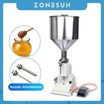 Пневматическая машина для наполнения пасты ZONESUN, наполнитель для бутылочек с медом, Томатный соус, блеск для губ, косметический крем, упаковочная машина