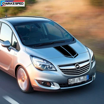 Наклейка на капот автомобиля для Opel MERIVA OPC Декор крышки двигателя автомобиля Виниловая наклейка Гоночные спортивные полосы Поворотные аксессуары