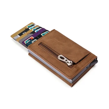 Мужской кошелек из искусственной кожи с Rfid-антимагнитным держателем для кредитных карт С органайзером, карманом для монет и зажимами для денег, кошелек