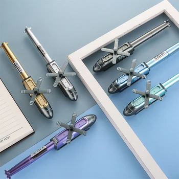 1 шт. креативный вертолет Металлическая гелевая ручка 0,5 мм для письма, новинка, детские игрушки, подарки, ручка, Школьные канцелярские принадлежности