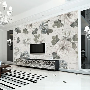 обои beibehang для стен, 3d серые розы, обои на заказ, фоновые обои, большая современная спальня, гостиная, телевизор, диван, фреска