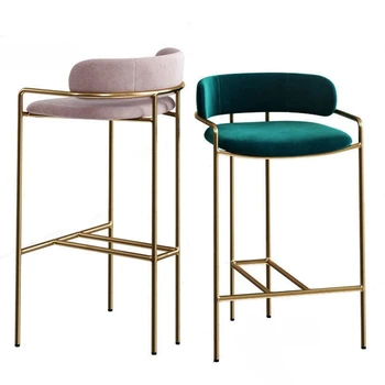 Скандинавские барные стулья из кованого железа для кухонной мебели Ретро Дизайнерское кресло Легкое Роскошное домашнее барное кресло для столовой