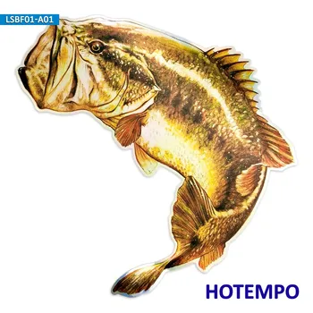 20-сантиметровый ослепительно золотой большеротый окунь, морская рыба большого размера, водонепроницаемая наклейка для рыбацкой лодки, наклейки на мотоцикл, автомобиль