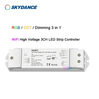 WiFi RGB / CCT / Затемнение 3 в 1 Высоковольтный Светодиодный контроллер 3CH Tuya APP 110V-220V AC 2.4 G цветная /RGB/одноцветная светодиодная Лента-диммер