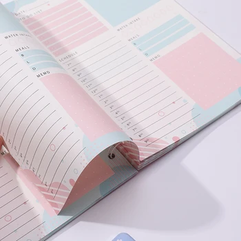 Розово-Фиолетовый Печатный Спиральный Бумажный Блокнот Дневник Журнал Студенческий Блокнот Для Заметок Блокнот Для Заметок Планировщик Блокнот