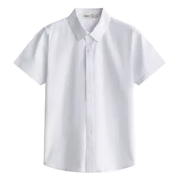 2022 Весна-лето, детские рубашки для мальчиков, Одежда, однотонная Детская рубашка с коротким рукавом, хлопковые топы, футболки, Детская повседневная блузка G44