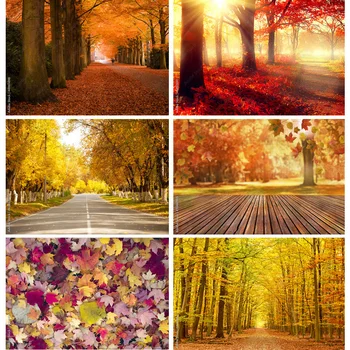Фон для фотосъемки природных пейзажей ЧЖИСУСИ, Осенние листья, Лесной пейзаж, Фотофоны для путешествий, Студийный реквизит 211224 QQTT-01