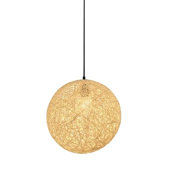 Люстра из ротанга и шара индивидуального творчества Сферический ротанговый абажур-гнездо 20 см