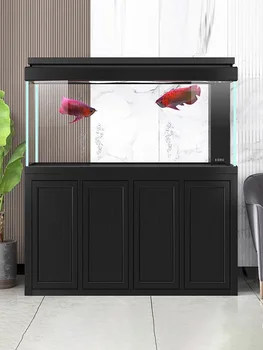 Новый аквариум с рыбками-драконами, Нижний фильтр для аквариума, Гостиная, Большой Домашний офис от пола до пола