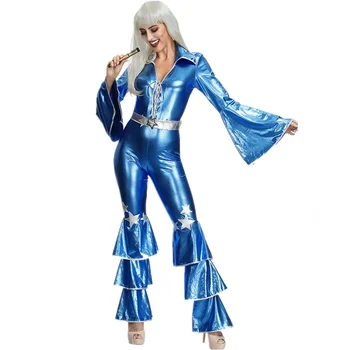 Сексуальный рок-костюм хиппи для косплея для женщин, Карнавальная вечеринка на Хэллоуин, винтажный костюм певицы-хиппи 60-х 70-х годов на дискотеке